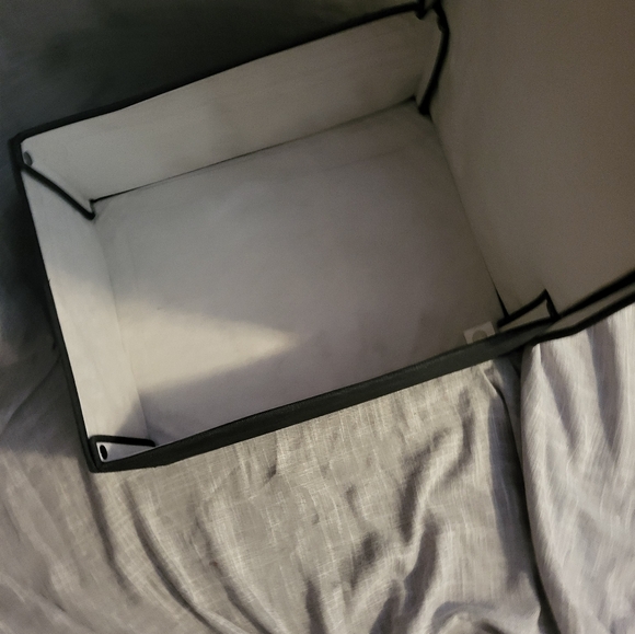 NWT Denim Cotton Blend Rectangular Storage Drawer with Handle, Set of 2 - Picture 9 of 12